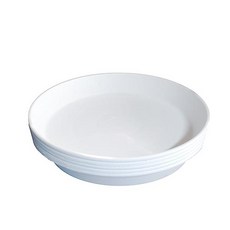 花盆底座盤子圓盤 5入, 白色的