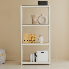 트레벨 더블 앵글 조립식 철제선반, 화이트, 4단