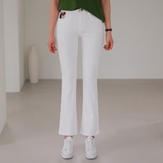 프렌치시크 여성용 센느 패치자수 코튼 부츠컷 팬츠