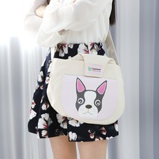 Redpuppy 鬥牛犬圖案斜肩包, 象牙粉色