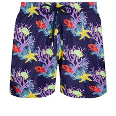 VILEBREQUIN 男士泳裝超輕池塘海洋圖案短後備箱可收納 VQ-20SSMAHU0J02318