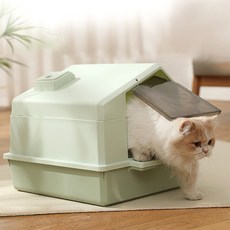 Gaekwacheonsun 貓屋貓砂盆 + 貓砂鏟套組, 牛奶綠, 1套