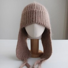 바비수 더하이 앙고라 귀달이 니트 비니