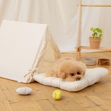 犬用寵物窩專用帳篷+支架+橫式軟墊組 A款, Elu(Cover)+白色(框架)