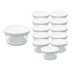 WECK 基本款玻璃收納瓶 976號 165ml 12入+PE蓋 12入, 1套