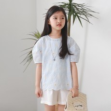 jkids 女童款New打孔刺繡雪紡衫 J7429