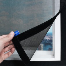 NK ROLL SCREEN 陽台窗戶黏貼式魔鬼氈 堅固Velcro防蚊紗窗 自行更換 一般款 黑色, 1個