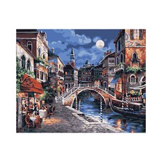 Play about Night in Venice DIY 傑作繪畫套組 40 x 50cm, 混合顏色