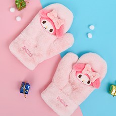 三麗鷗女童款美樂蒂毛絨保暖連指手套 90394