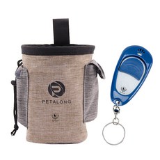 DING DONG PET 犬用基本款收納袋+訓練器組, 米色（零食袋），藍色（Clicker）, 1套