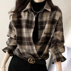 POPLARNC 柔美風格紋襯衫