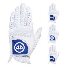 44 女性用半羊皮高級撞色高爾夫手套 左手配戴 4入組, 藍色