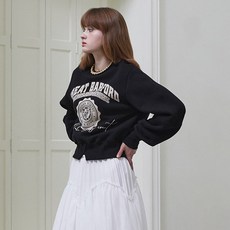 EGOIST 女款下擺開衩字母點綴棉質大學T EQ4BO021