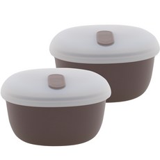 Cherry House矽膠便當盒容器 可可色 350ml, 2個, 可可