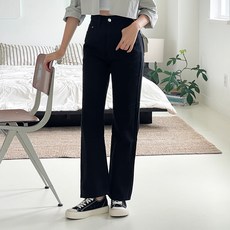 디아미뇽 여성용 스노우 일자 와이드 코튼 팬츠