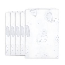 OYBY 棉質印花紗布巾 L號, 象牙白, 5入