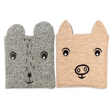 第一套布書熊+豬套裝, M兒童