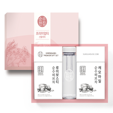 Sunsuhouse 優質茶葉禮盒組, 路易波士茶 20入+洋甘菊茶 20入+網瓶500ml, 1組