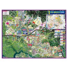 Jido.com 高德 平澤新都市指南圖 護貝型 小 110 x 78 cm 大韓民國地圖, 1個