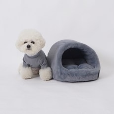 REDPUPPY 寵物 Willa 圓形屋, 灰色, 1個