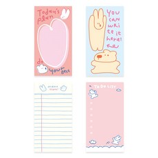 Monolike Happy and lucky petit petit便條紙4款組合, 1組, 4種, 混色B