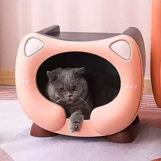 DING DONG PET 寵物 Muse Cat 多功能收納屋, 粉紅色