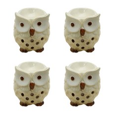 自助裝飾貓頭鷹迷你香薰燈 4入, 象牙