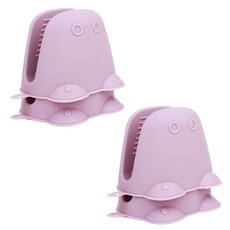 LEBENKUCHEN 矽膠鱷魚防燙夾, 4個, 粉紅色