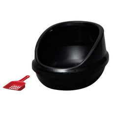 IRIS OHYAMA 愛麗思歐雅瑪 簡易加高貓便盆, 黑色, 1個