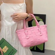 소리달 여성용 울크스 격자무늬 데일리 포인트 쇼퍼백