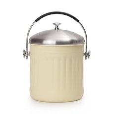 簡約風格不鏽鋼廚餘垃圾桶 3.5L, 象牙
