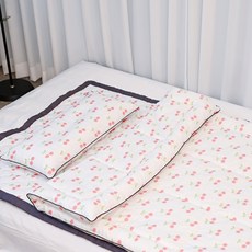 아띠블랑 유아용 순면 이불 + 베개 + 패드 세트, 달콤체리