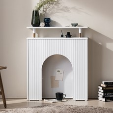 잉글랜더 멜론 템바보드 벽난로 콘솔 수납 장식장 800 방문설치, 화이트