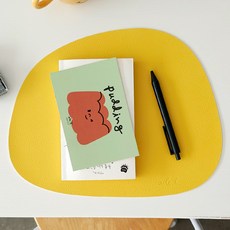 ade.l 石紋皮革迷你餐墊, 324 x 250 mm, 2個, 黃色