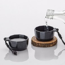 카즈미 소담 잔 2p + 얼 세트, 블랙, 1개