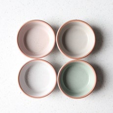 Grindley 陶瓷黏土醬料碗 4件組, 鼠尾草綠, 冷灰色, 櫻草粉, 白色, 1套