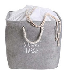 패브릭 사각 정리 수납 바구니, 그레이, 1개