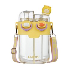 GIAVOS 萌仔分倉雙飲彈蓋水壺, 780ml, 1個, 黃色