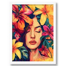 비즈포유 북유럽 Floral Portrait 알루미늄 아크릴 액자, P8 화이트
