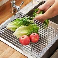 YLIVING Cheongnyeon Living 捲式矽膠碗盤瀝水架, 1個, 灰色