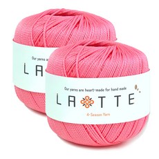 실바람섬유 라떼 사계절 폴리 뜨개실 65g, 6 코랄핑크, 2개