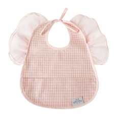 bellement 嬰兒格紋雪紡防水圍兜, Coco Pink, 1件, 1件