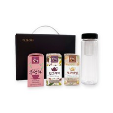 DAYE 茶禮 風味茶禮盒 精選茶包+泡茶隨行杯, 牛蒡茶 8入+伯爵紅茶 8入+洋甘菊茶 8入+黑蓋環保瓶, 1組