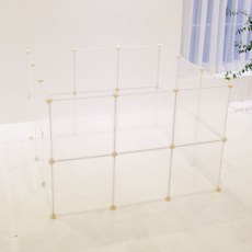 PET CHOICE 犬用透明圍欄 24入+白色連結扣 36入組, 混色