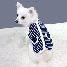Dr.Blank寵物Blank Dog條紋棉質背心, 海軍