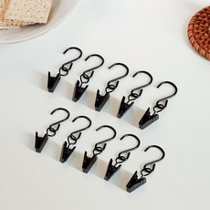 Maison Textile 窗簾夾S鉤型10件組, 黑色
