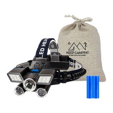 KEEP TM-G20 충전식 헤드랜턴 배터리 포함 + 파우치 세트, 혼합색상, 1세트