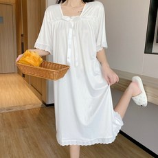 PEONIST 女款公主風寬鬆蝴蝶結連身睡裙