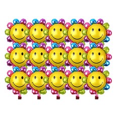 Block Mart 生日裝飾 鋁箔氣球 小型, 彩虹向日葵, 15個