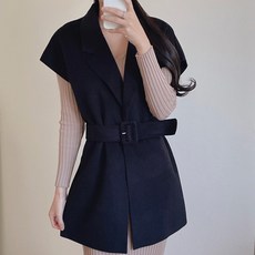 Rameur羊毛混紡V領背心半背心+腰帶組